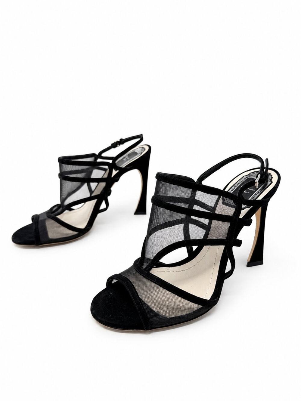 Christian Dior Mesh Strappy Sandal Heels Womens Size EU 36.5